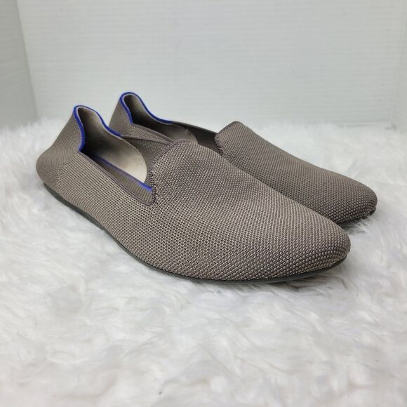 Rothys The Loafer Gray Ballet Flats Size 10.5 Knit Slip On Shoes Round Toe Shoes - Picture 1 of 11